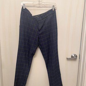 Avery Fit Navy and Green Plaid Pants